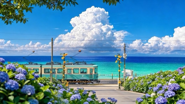 Anime city tram