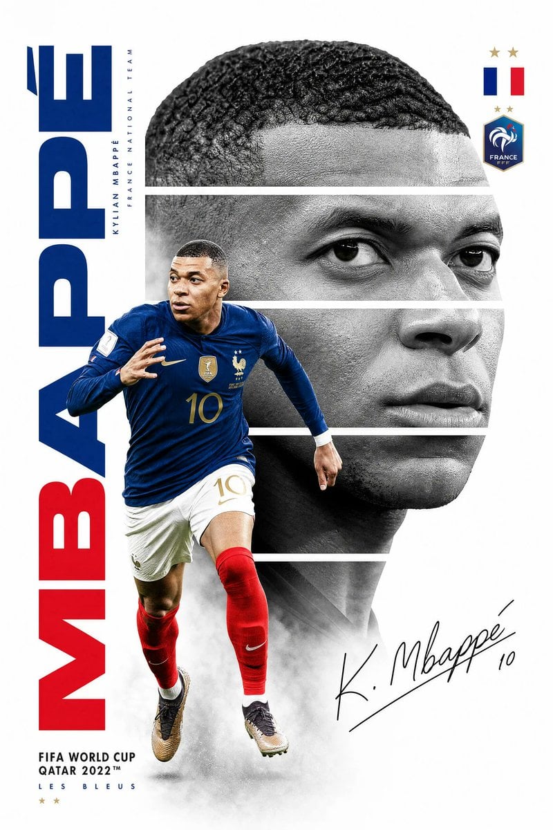 Create a premium FIFA World Cup poster design featuring K